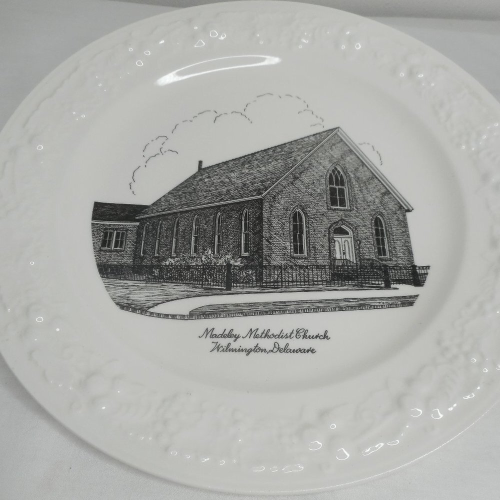 Commemorative Souvenir Plate Madeley Methodist Church Delaware Homer Laughlin